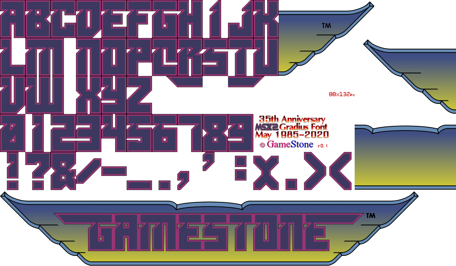 GameStone's 35th Anniversary MSX2 Gradius Font