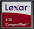 Lexar 1GB Compact Flash Memory Card.