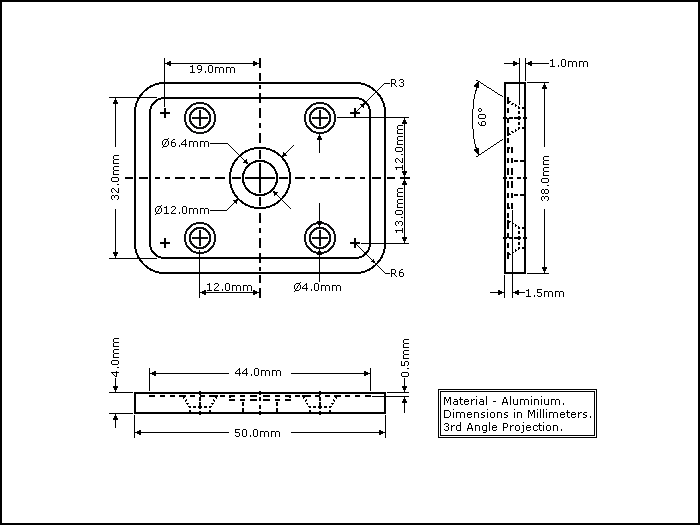 Tripod Quick Release Block Top Plate Diagram.